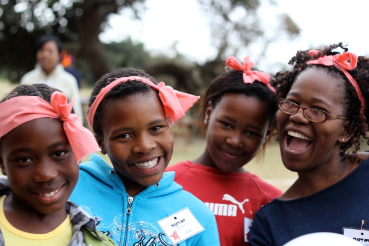Here's Gugu, my co-worker with her team. They named themselves "The Goregeous Girls" All the teams have to come up with their own names and war cries.  