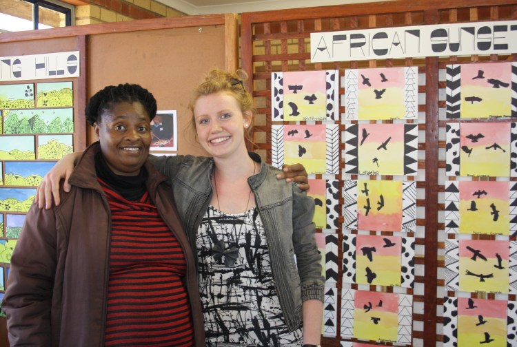 Anna and the Mashaka art teacher, who teaches during the week. 