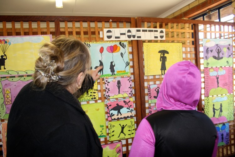 Visitors from the Hilton community also came to see the art. 